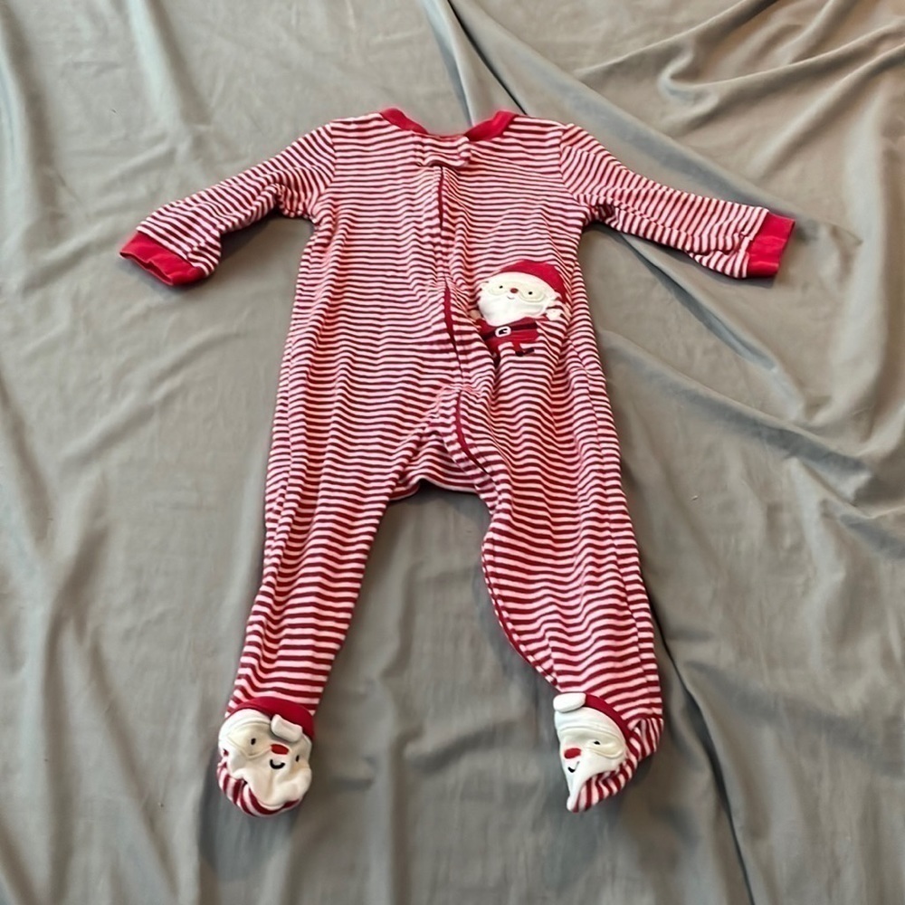 Carter’s Footie Christmas Santa Zipper PJs 9m​​​​​​​​​​